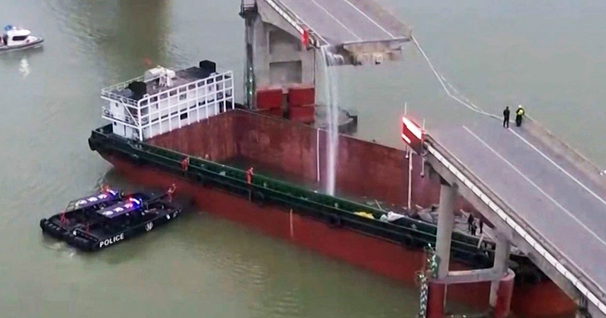 Featured image for "Fatal Collision: Container Ship Destroys Section of China Bridge, Claiming 2 Lives"
