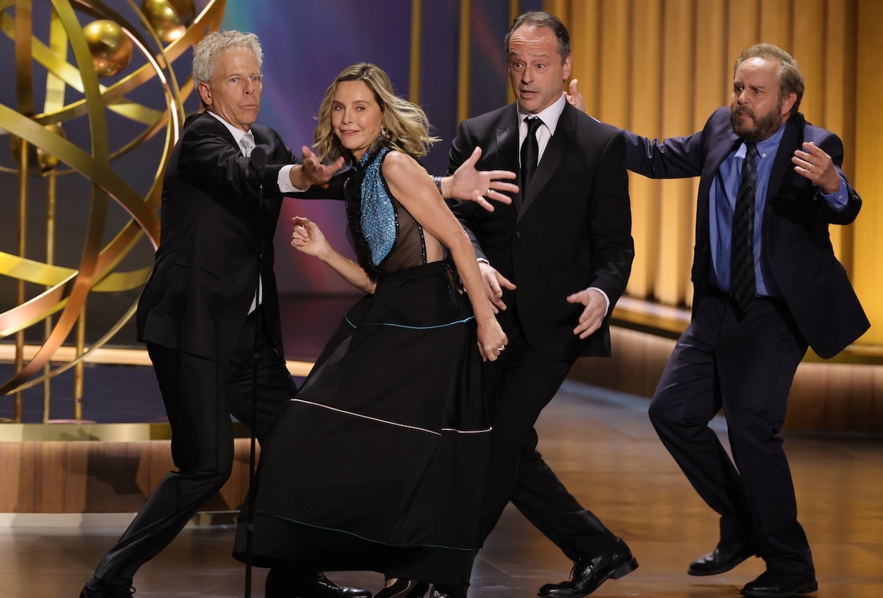 Featured image for "Ally McBeal Cast Reunites for Emmys, Sparking Questions and Bathroom Dance Video"