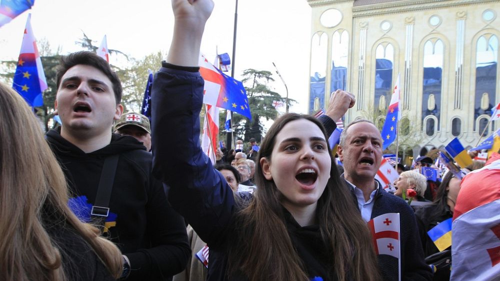 Georgia Protests Alleged Moscow Control of Government.