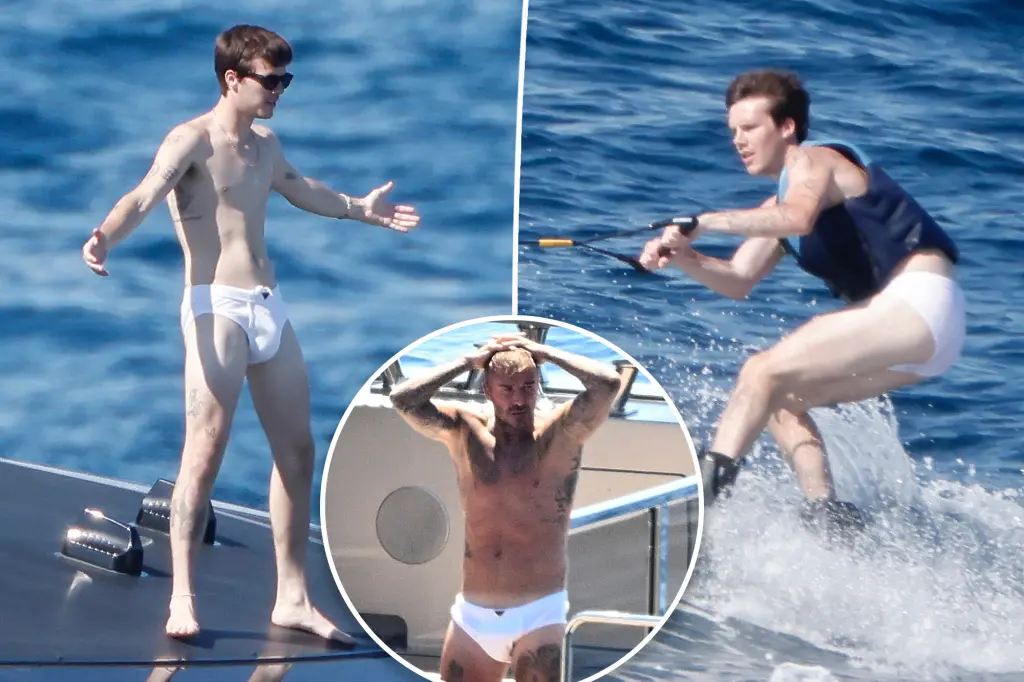 Featured image for Cruz Beckham Mimics Dad David's Speedo Look During Yacht Vacation