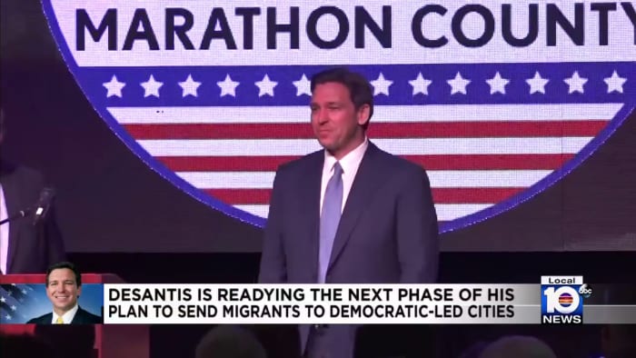 DeSantis selects companies for migrant relocation program and intensifies fight with Biden.