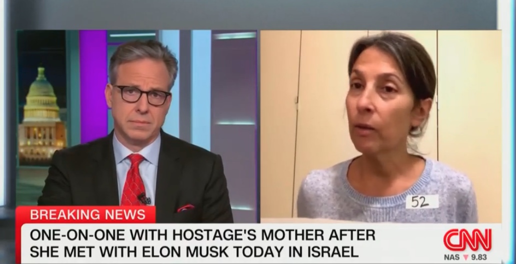 Featured image for "Mother's Critique of Red Cross and Unexpected Twist in Jake Tapper's Interview with Hamas Hostage's Mom"