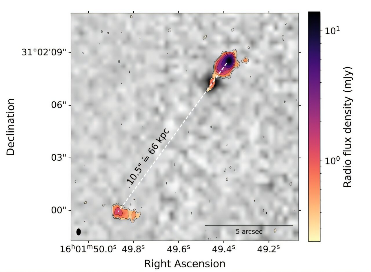 Astronomers Uncover Massive Radio Jet in Quasar J1601+3102