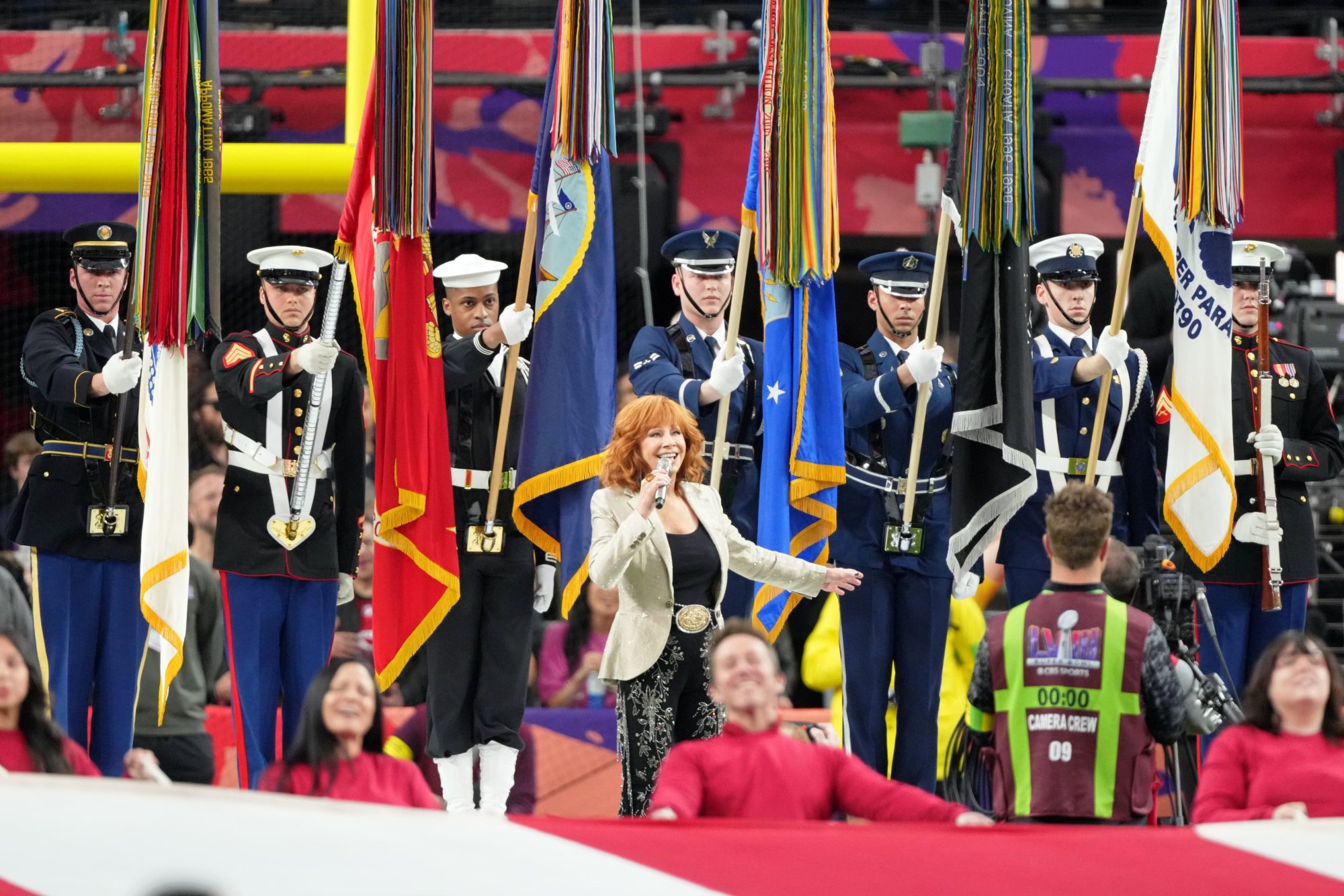 "Emotional Moments: Reba McEntire's Super Bowl National Anthem and Usher's Iconic Halftime Show Setlist"