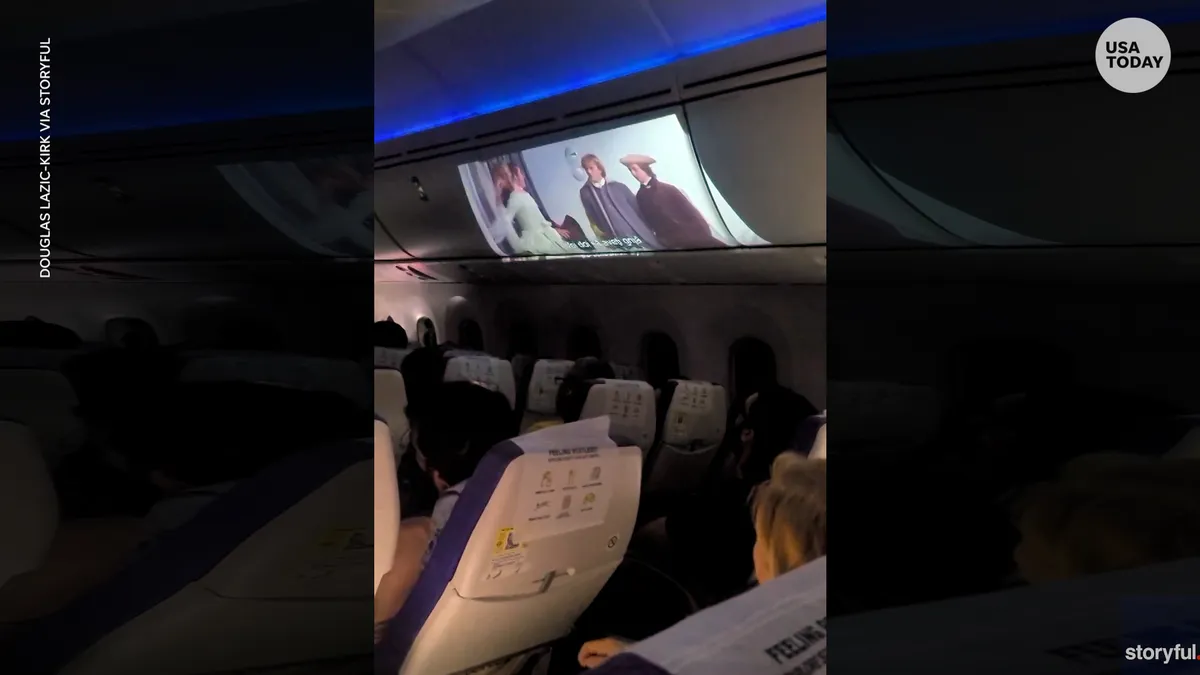 Passenger's Pocket Projector Provides In-Flight Entertainment
