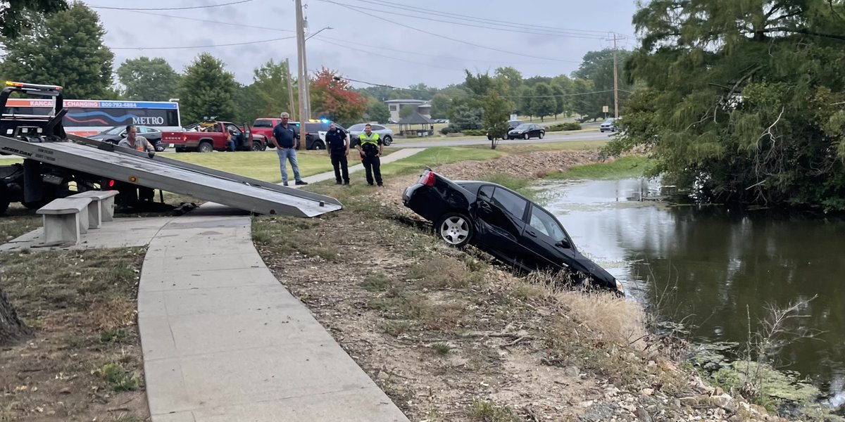 Featured image for Rescue Operation: Car Recovered from West Topeka Pond After Monday Morning Crash