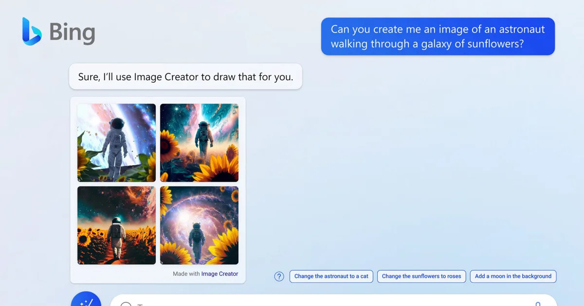 Featured image for Microsoft integrates OpenAI's DALL-E image creator into Bing.