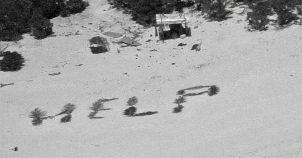 Featured image for "Stranded Men Rescued After Writing 'HELP' with Palm Leaves on Pacific Island"