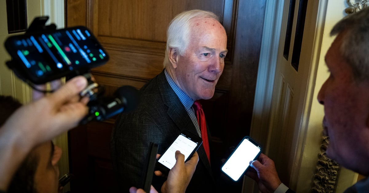 "John Cornyn Declares Candidacy for Senate GOP Leader as McConnell Steps Down"