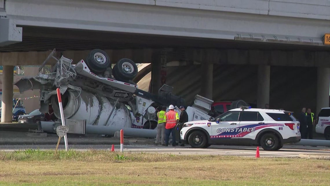 Featured image for Fatal Cement Truck Rollover on Beltway 8 Leaves One Dead, One Injured