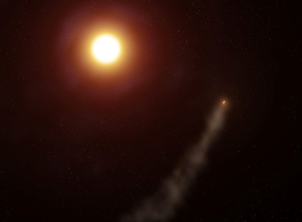 Featured image for "Exoplanet's Enormous 350,000-Mile Tail Baffles Astronomers"