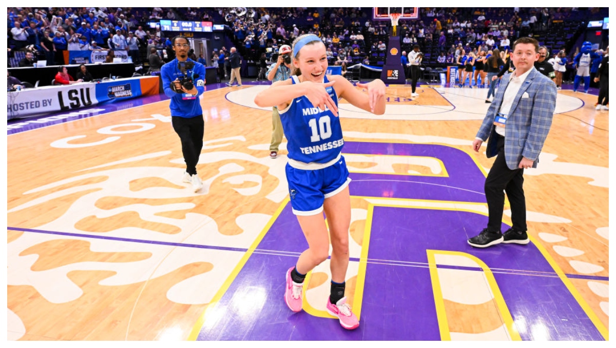 Featured image for "Middle Tennessee State Women's Basketball Team Taunts Louisville After Upset Win"