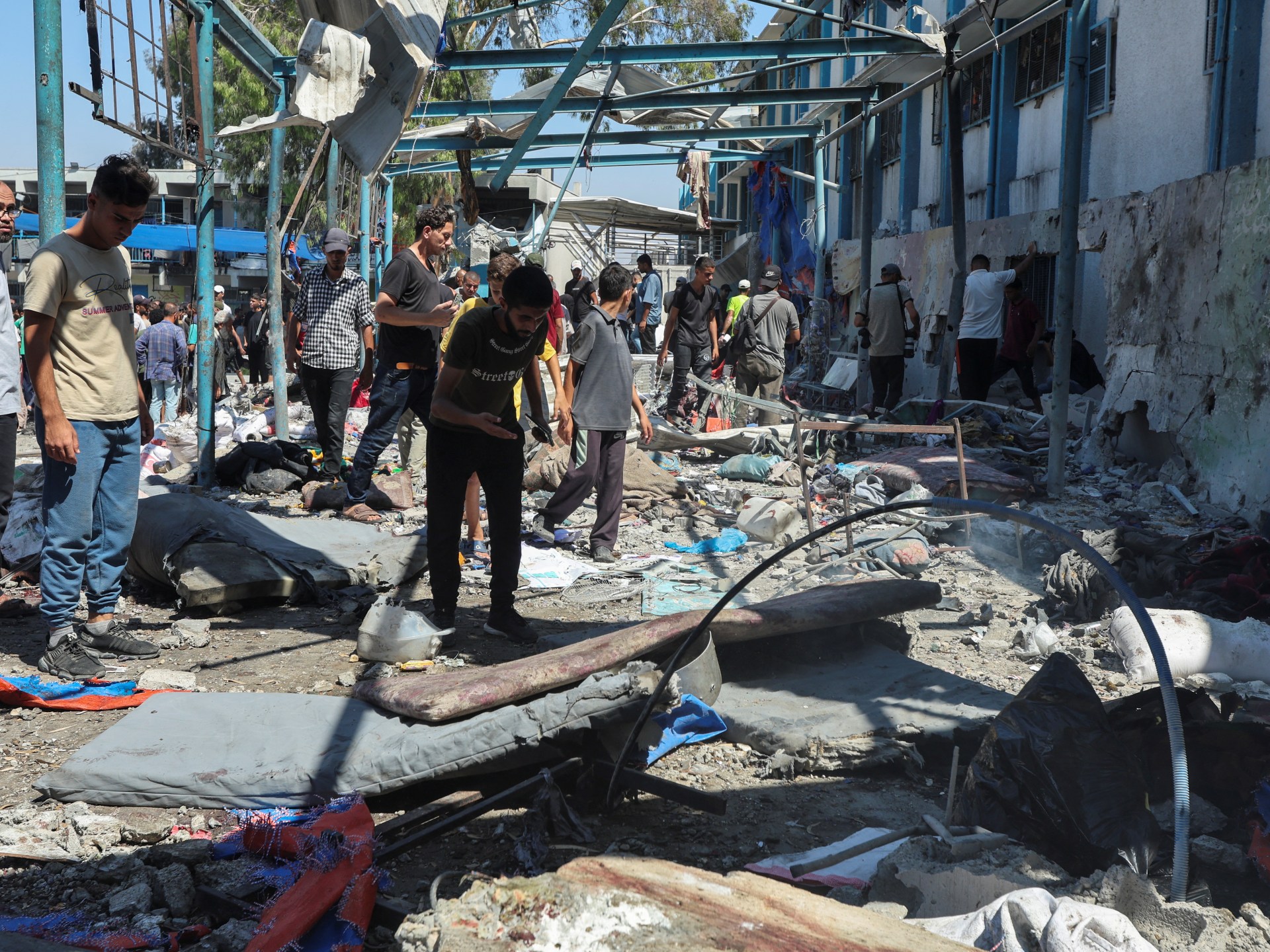 Israeli Airstrikes on Gaza UN School Kill Dozens, Spark US Arms Transfer Debate