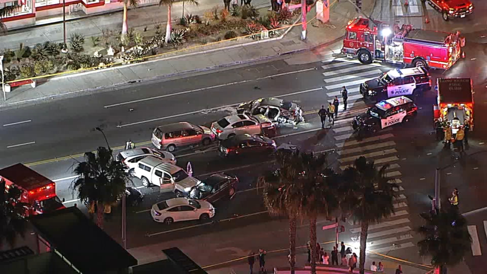 Fatal multi-car crash in Long Beach after police chase leaves 1 dead and several injured.