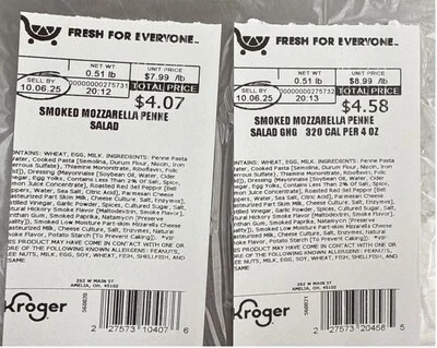 Kroger Recalls Deli Pasta Salads Across 28 States Over Listeria Risk