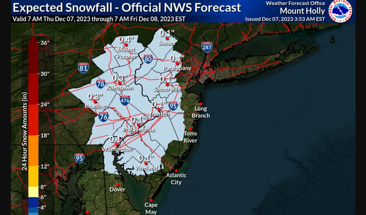 Winter Storm Brings Snowy Conditions and Slick Roads to New Jersey