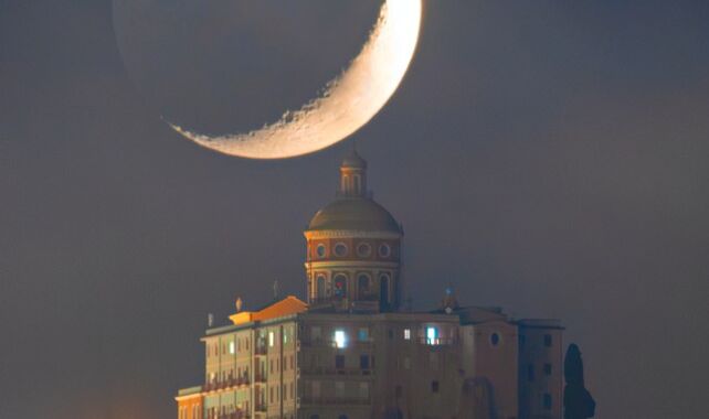 Featured image for "Sicily's Quarter Moon: Illuminating Earth's Beauty"