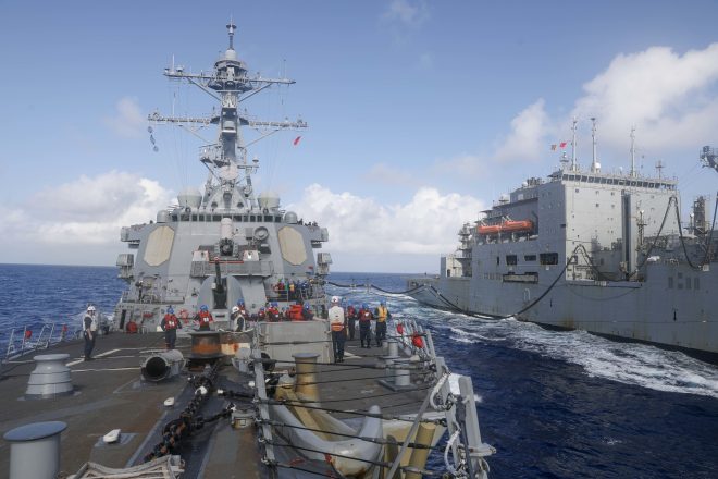 US Navy denies Chinese claims of expelling American warship from South China Sea.