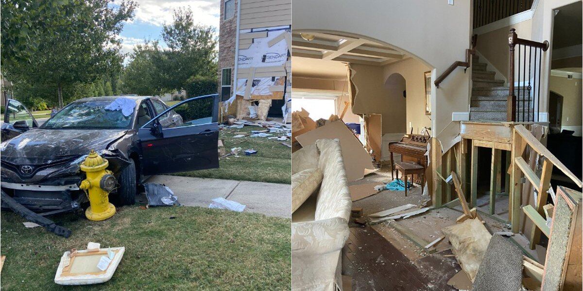 Featured image for Car crashes into Huntersville home, injuring multiple occupants