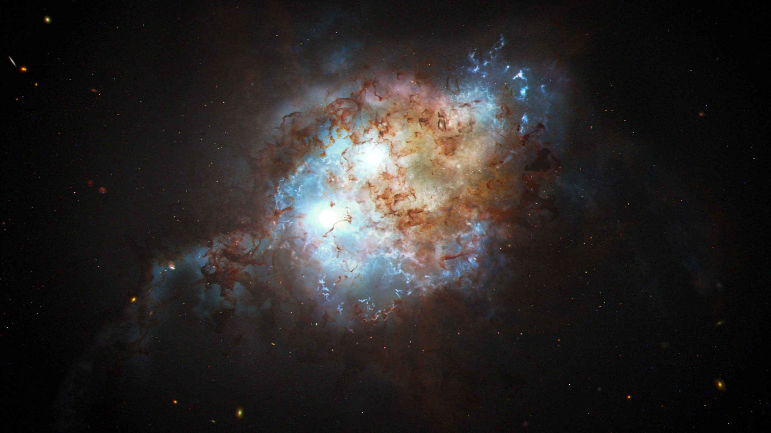 "Rare Double Quasar Found as Galaxies Merge and Black Holes Collide"