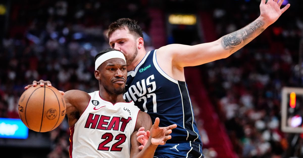 Featured image for "Jimmy Butler and Heat dominate Mavericks in high-scoring game"