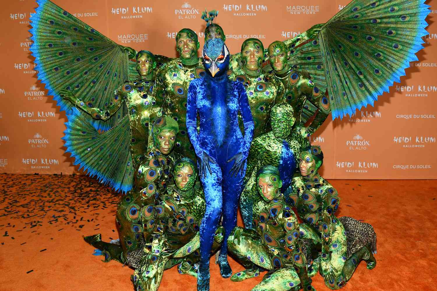 Heidi Klum Stuns with Giant Peacock Halloween Costume