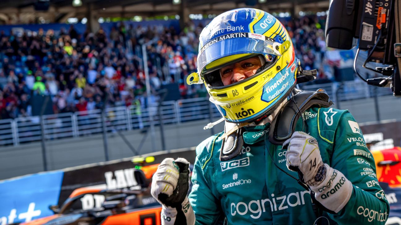 Featured image for Alonso's Unconventional Tactics Secure Podium Finish in Thrilling Battle with Perez