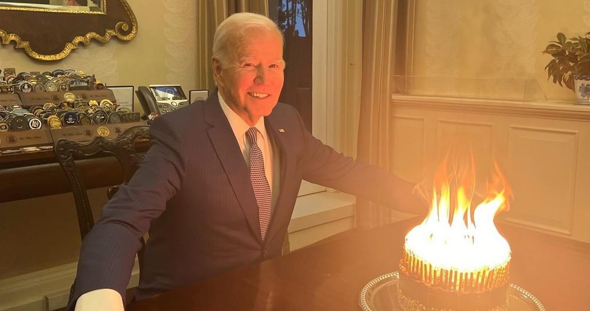 "Biden's 81-Candle Birthday Cake Sparks Fire Hazard Concerns"