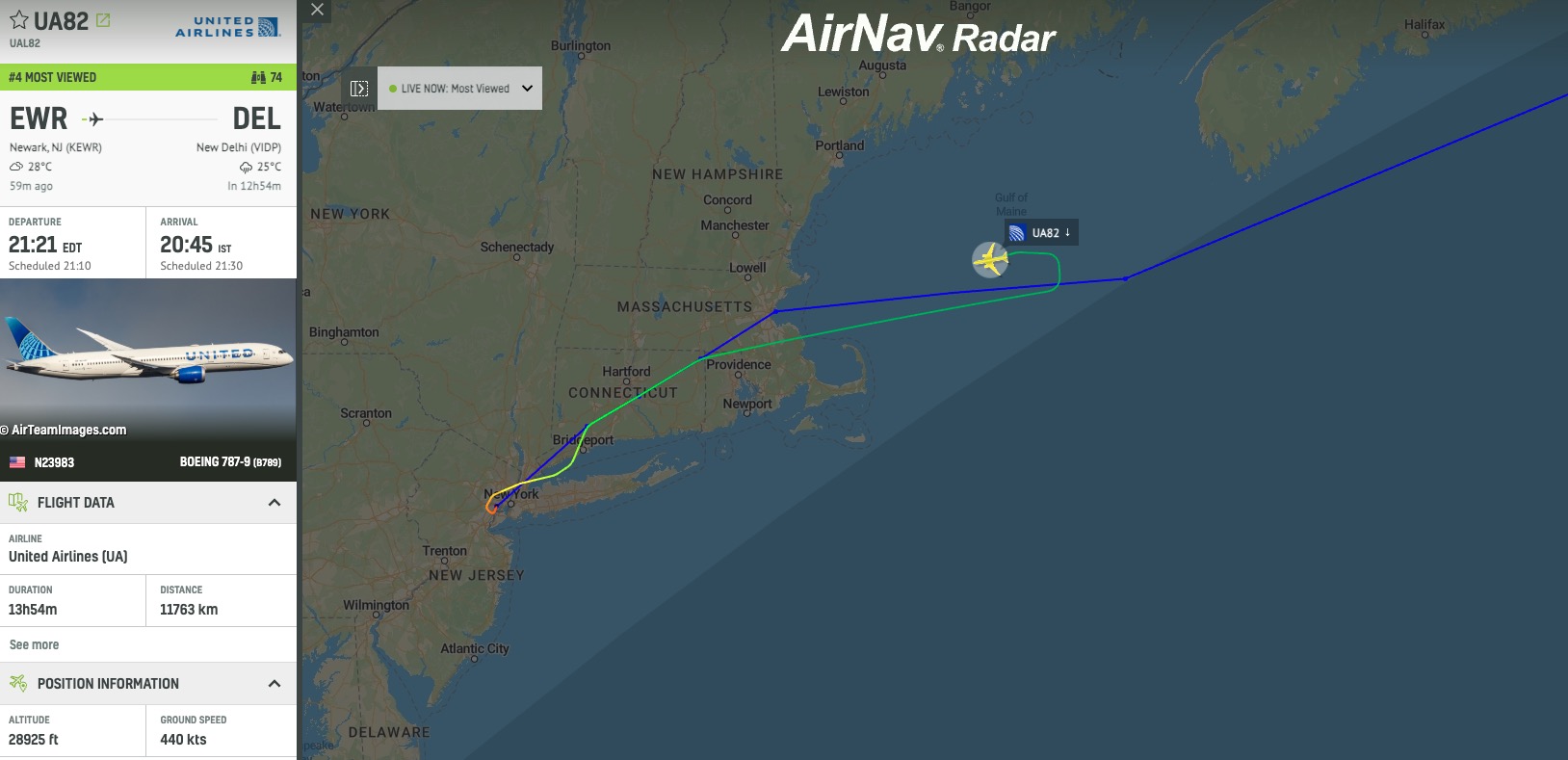 Featured image for United Airlines Newark-Delhi Flight Declares Emergency Amid Mid-Flight Crisis