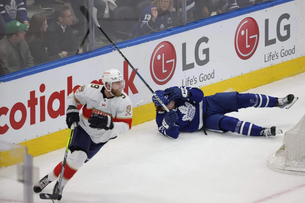 Panthers win Game 2 over Leafs amidst controversy.