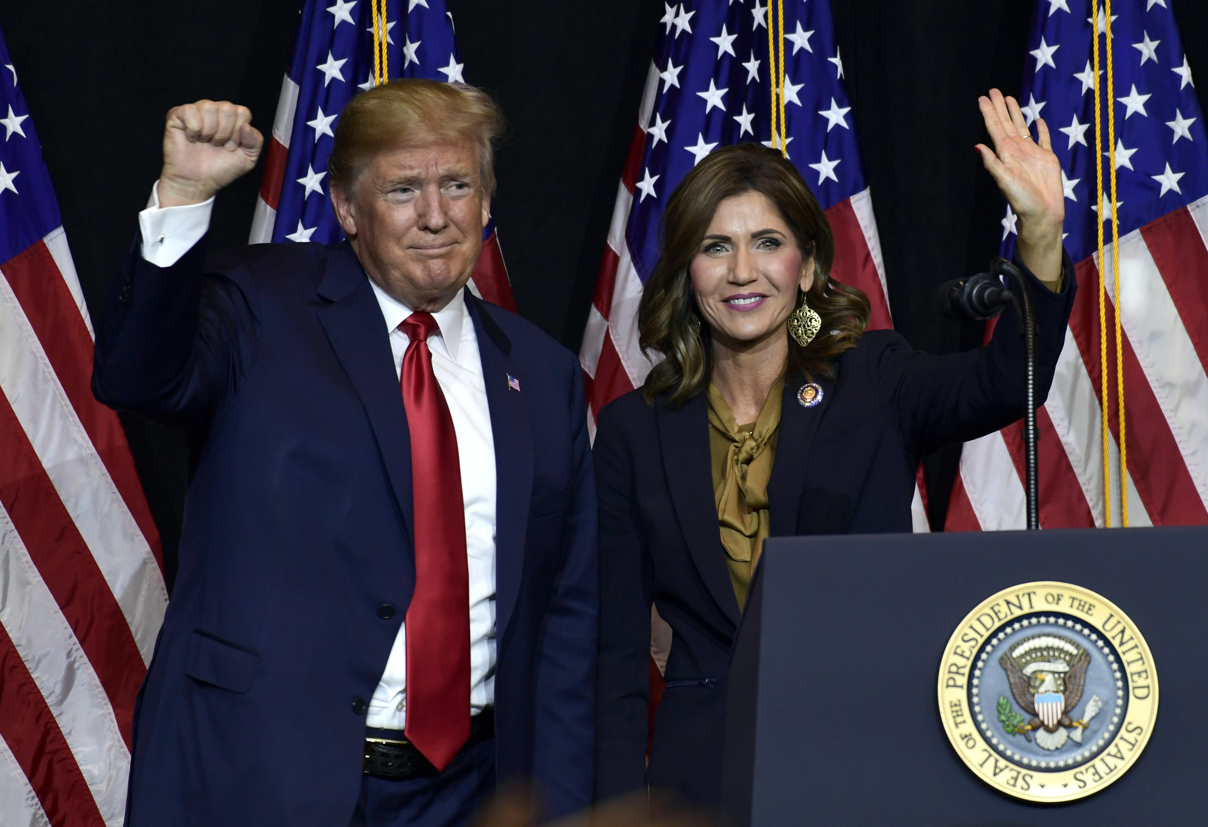 "Gov. Kristi Noem Throws Support Behind Trump at South Dakota Rally"