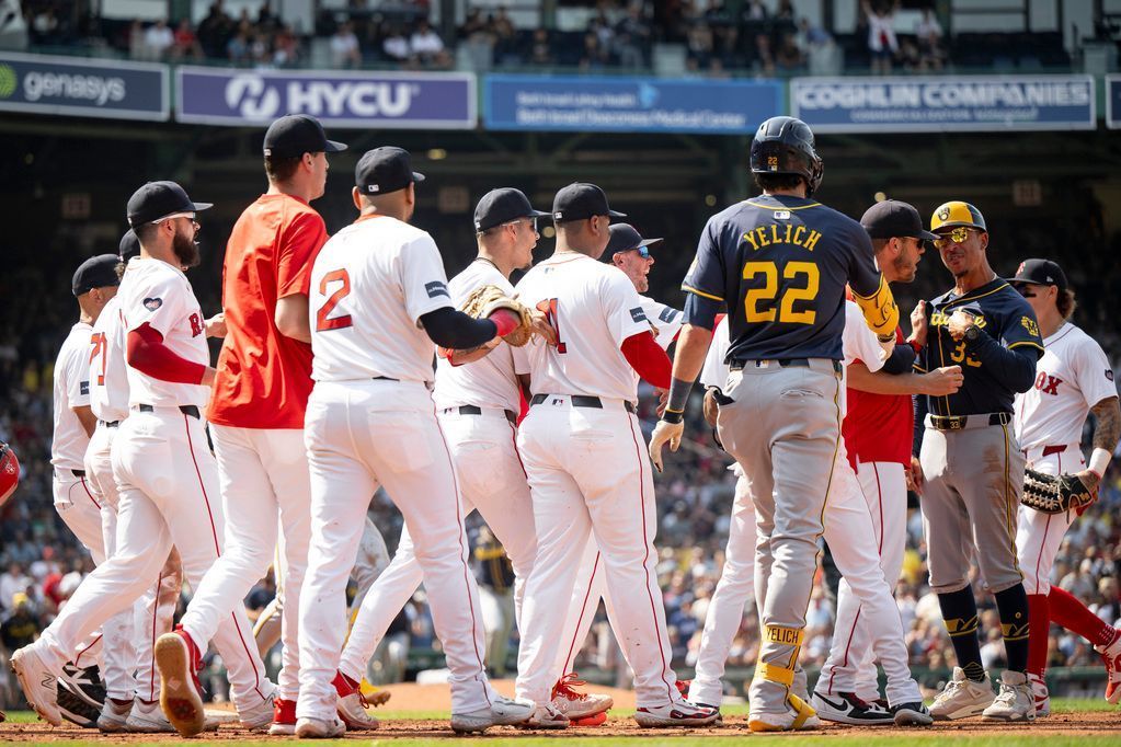 Red Sox Edge Brewers in Tense, Bench-Clearing Victory