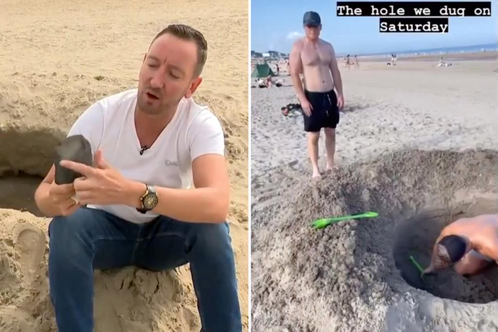 "Misidentified 'Cosmic Crater' on Beach Turns Out to be Kids' Dug Hole"