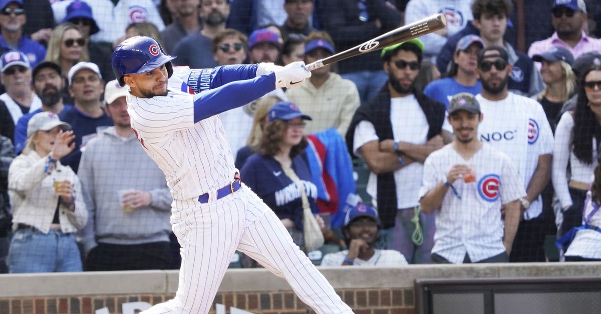 Featured image for Nick Madrigal's heroics lead Cubs to victory over Marlins.