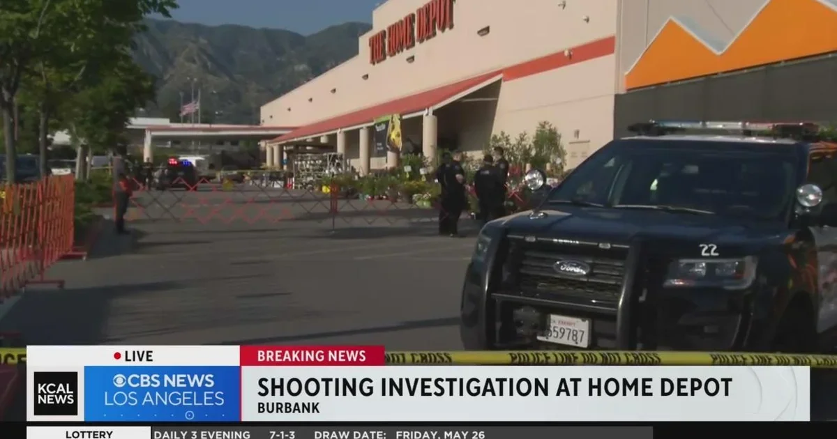 Police fatally shoot armed suspect outside Burbank Home Depot.
