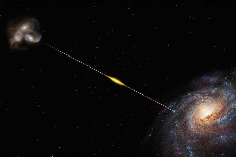 "Unprecedented Discovery: 8 Billion-Year-Old Radio Signal Traced to Distant Galaxy"