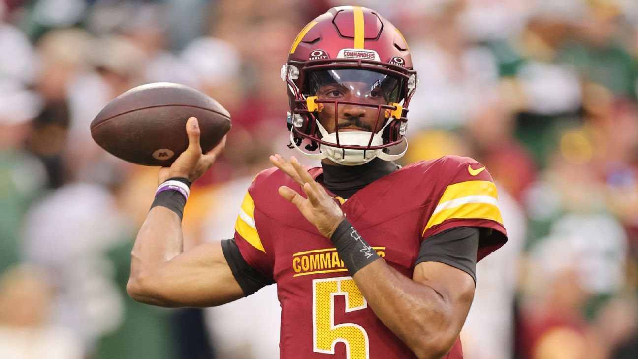 Commanders' Jayden Daniels Sidelined by Knee Injury, Week 3 Uncertain