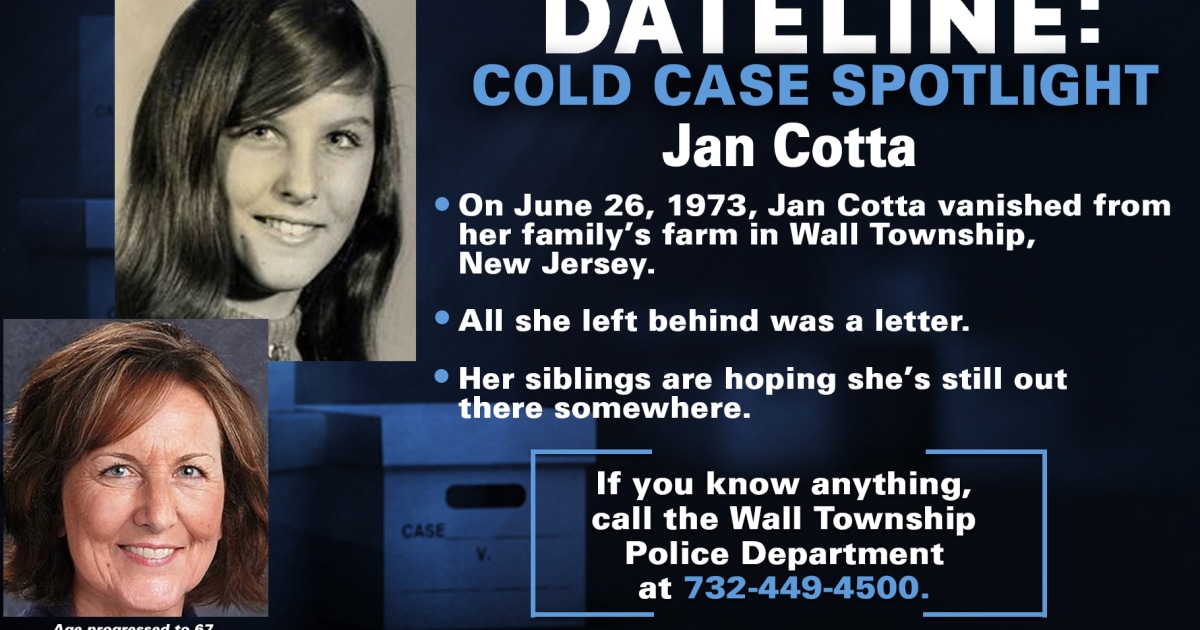 Decades-long search for missing New Jersey teen Jan Cotta continues
