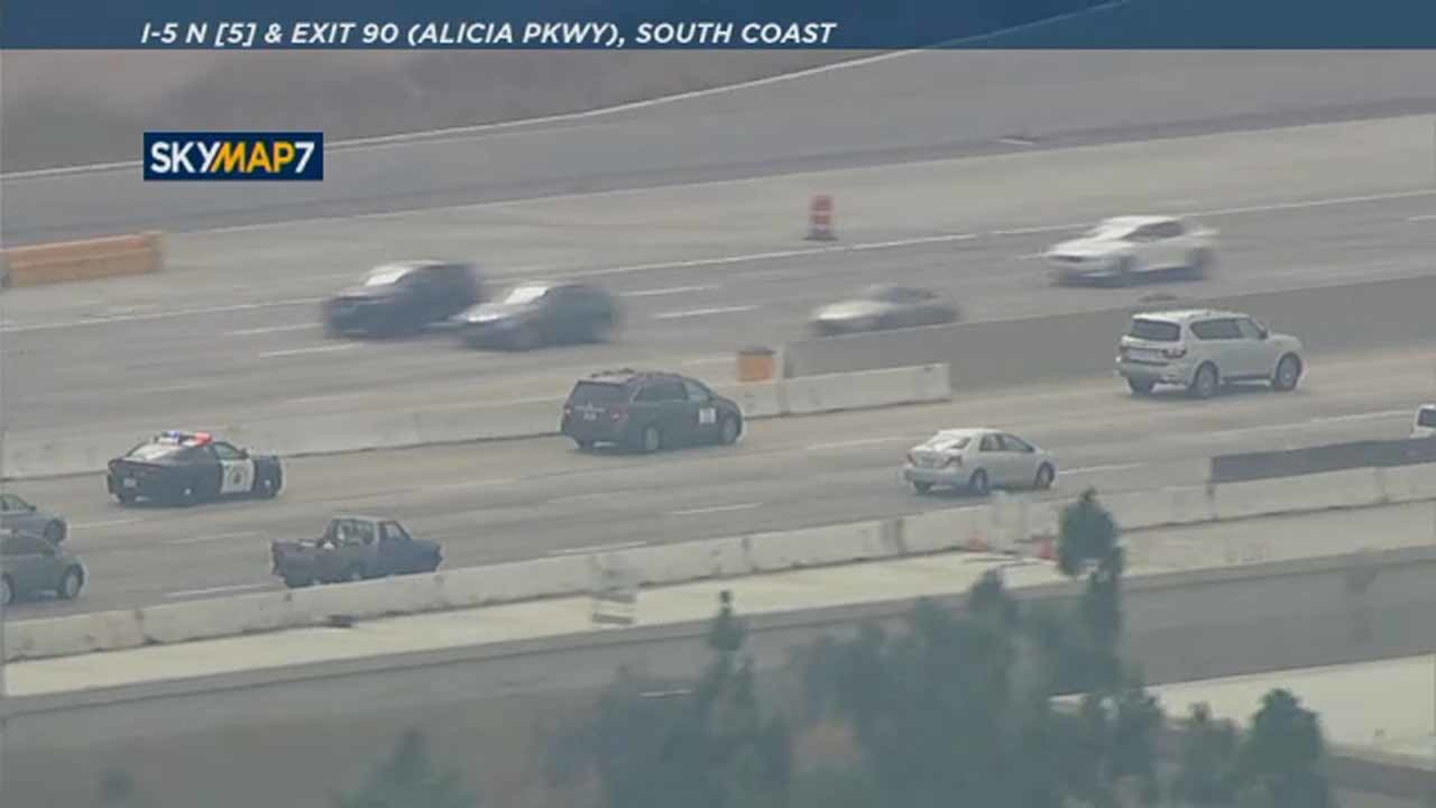 High-speed police pursuit of stolen van spans Orange County