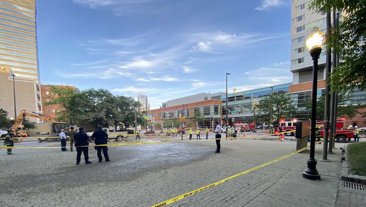 Downtown Baltimore hit by explosion and water main break.