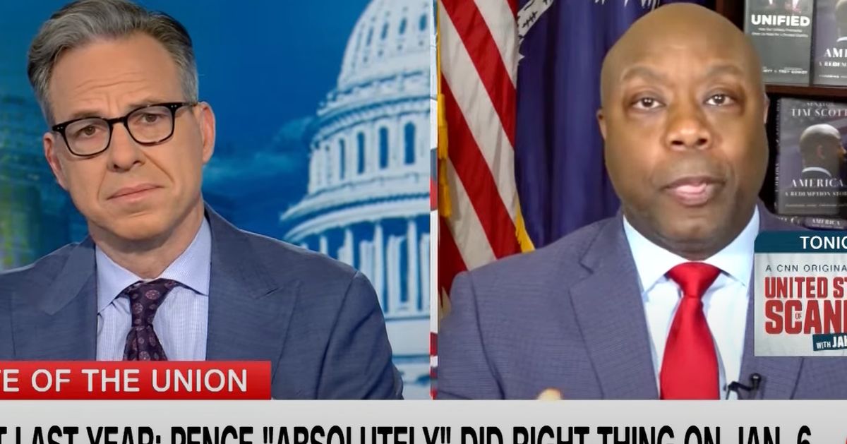 Featured image for "Sen. Tim Scott Dodges Question on Certifying 2020 Election as VP Contender"