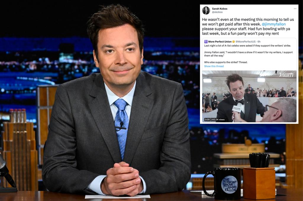 Jimmy Fallon under fire for alleged lack of support during writers' strike.
