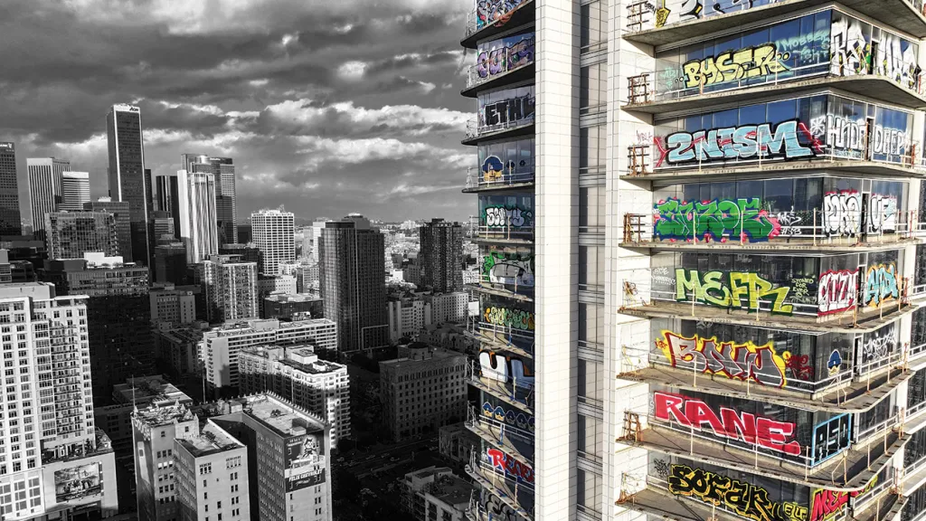 Featured image for "Downtown L.A.'s Graffiti Tower: Controversy, Chaos, and BASE Jumping"