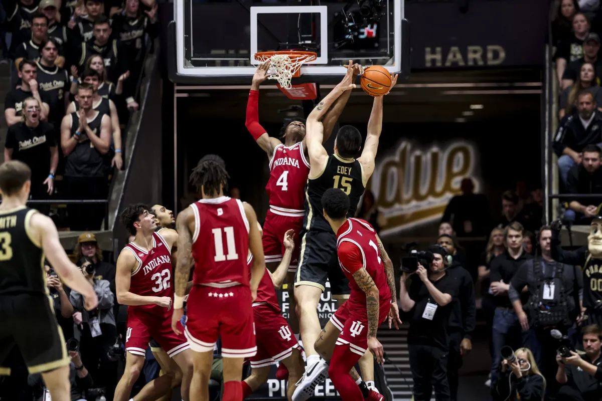Featured image for "Purdue Dominates Indiana in Basketball Showdown: Zach Edey's 3-Pointer and Player of the Year Potential"