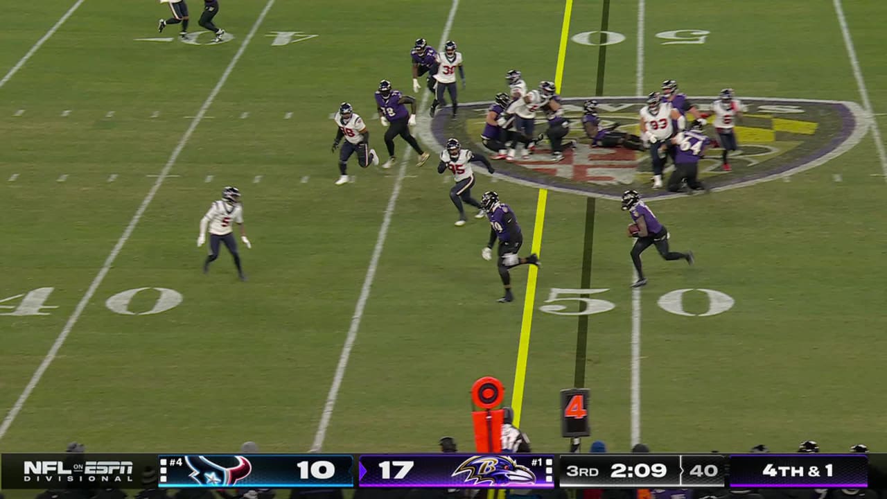 "NFL Highlights: Lamar Jackson's 14-Yard Fourth-Down Conversion and Ben Brown's Signing with the Raiders"