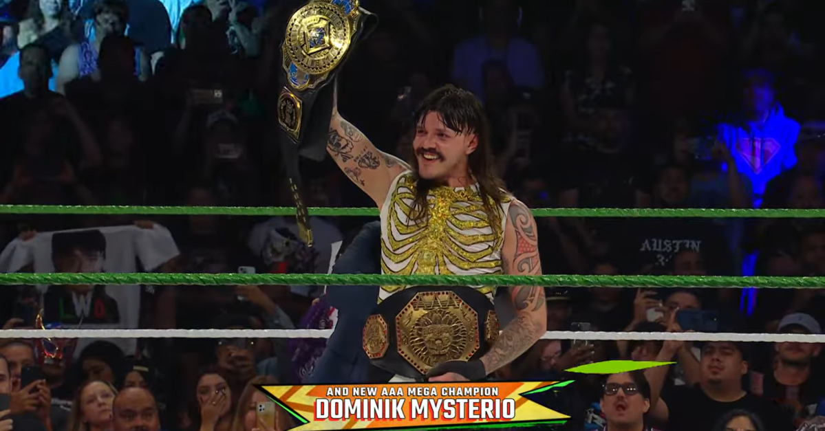 Featured image for Dominik Mysterio Claims AAA Mega Championship