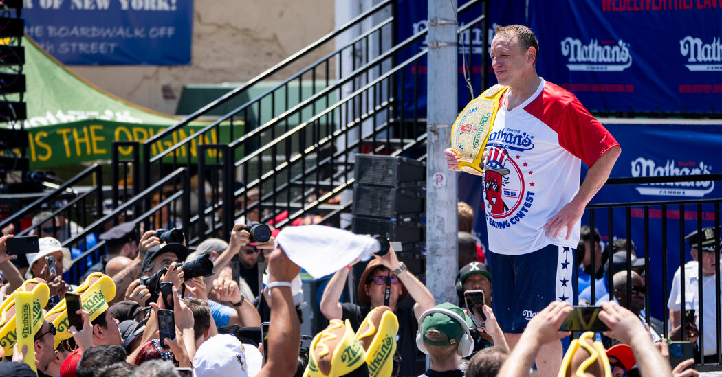 Featured image for Joey Chestnut Reclaims Nathan's Hot Dog Contest Title