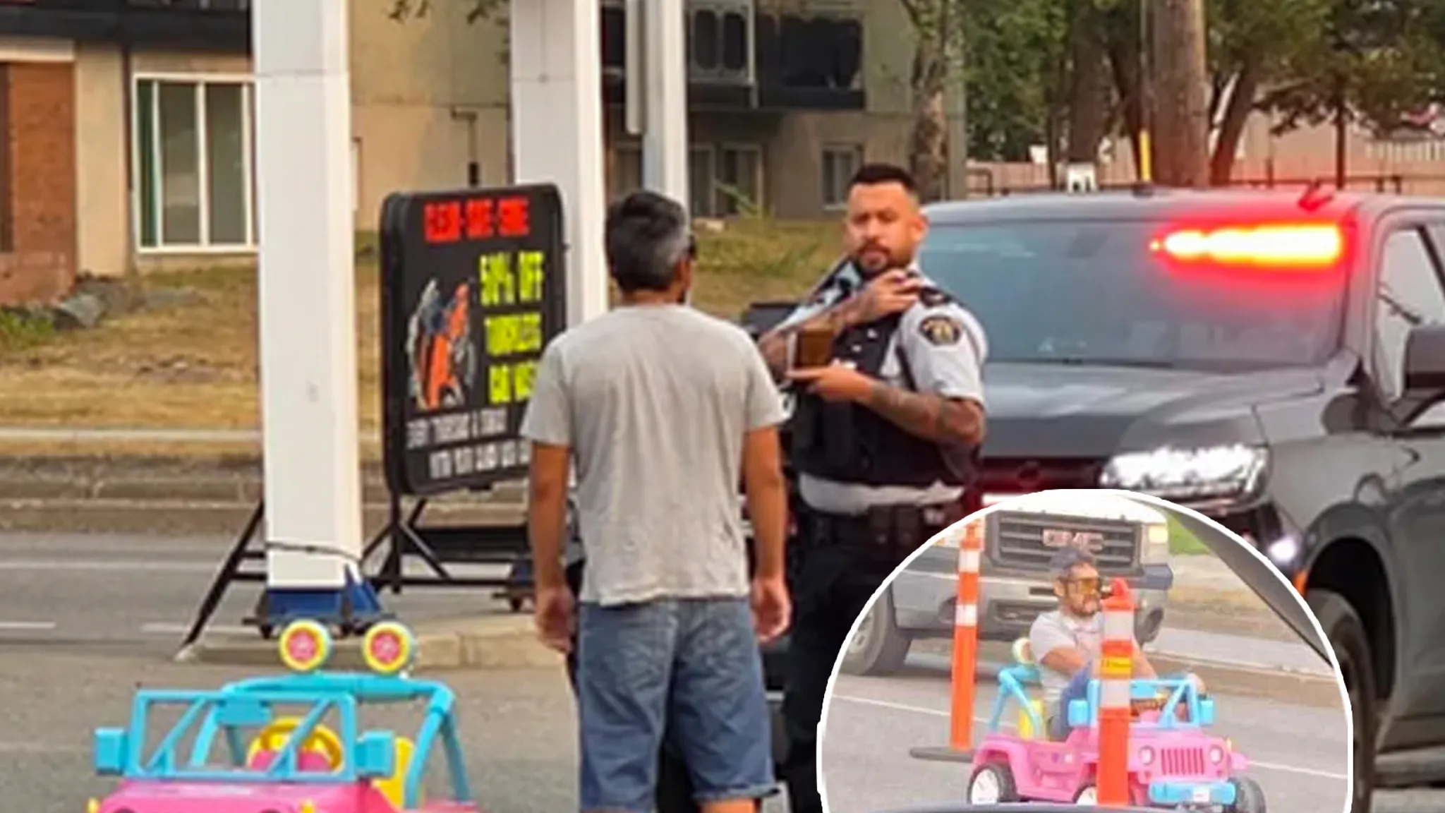 Featured image for Man Arrested for Driving Pink Barbie Jeep to Get Slurpee