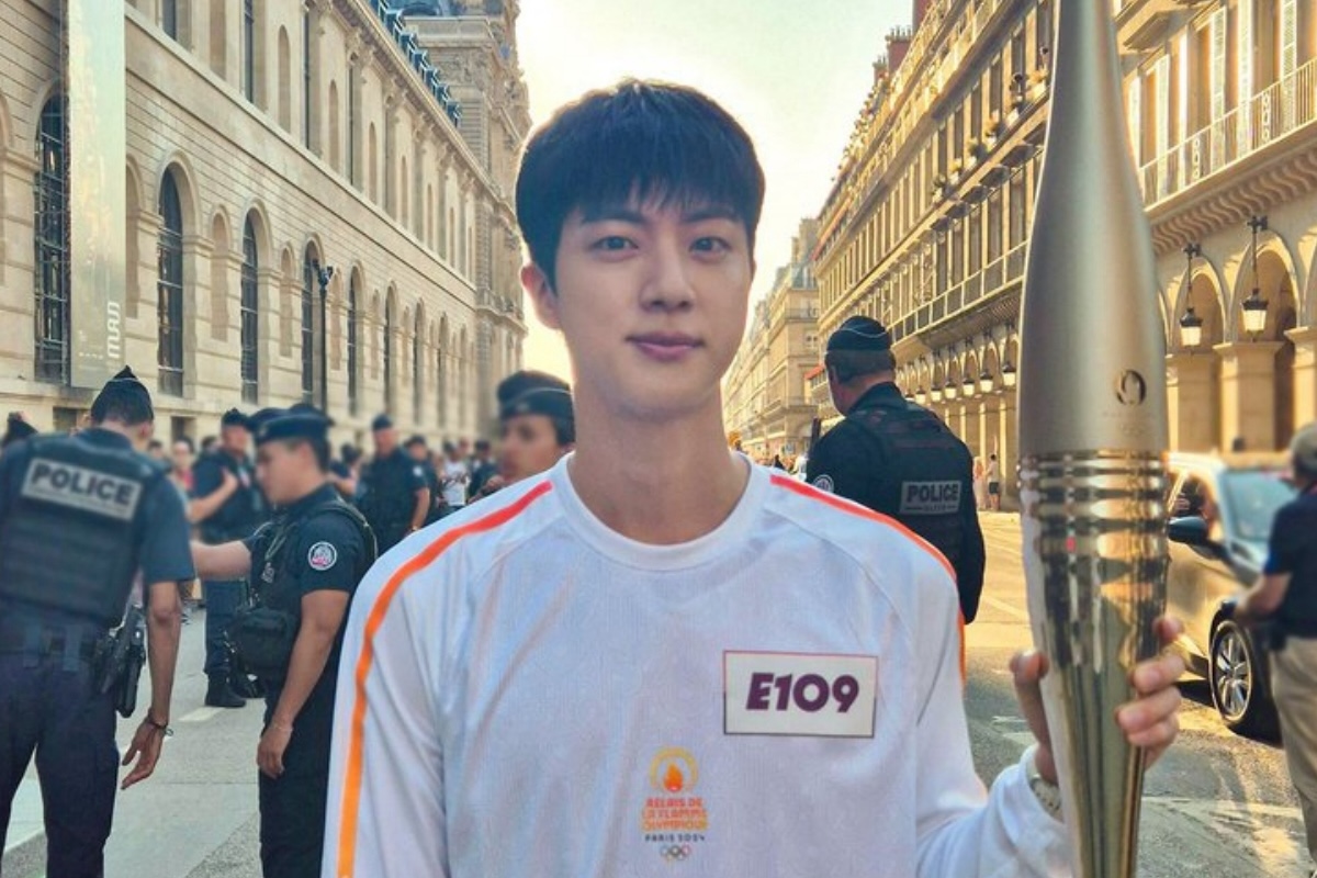 Featured image for BTS's Jin Expresses Pride After Paris 2024 Olympic Torchbearer Role
