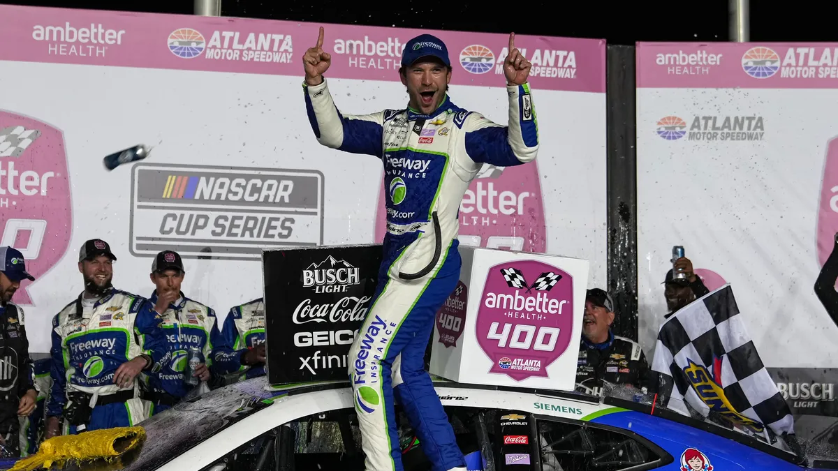 Featured image for "Daniel Suarez Clinches Thrilling Victory at NASCAR Atlanta Race"
